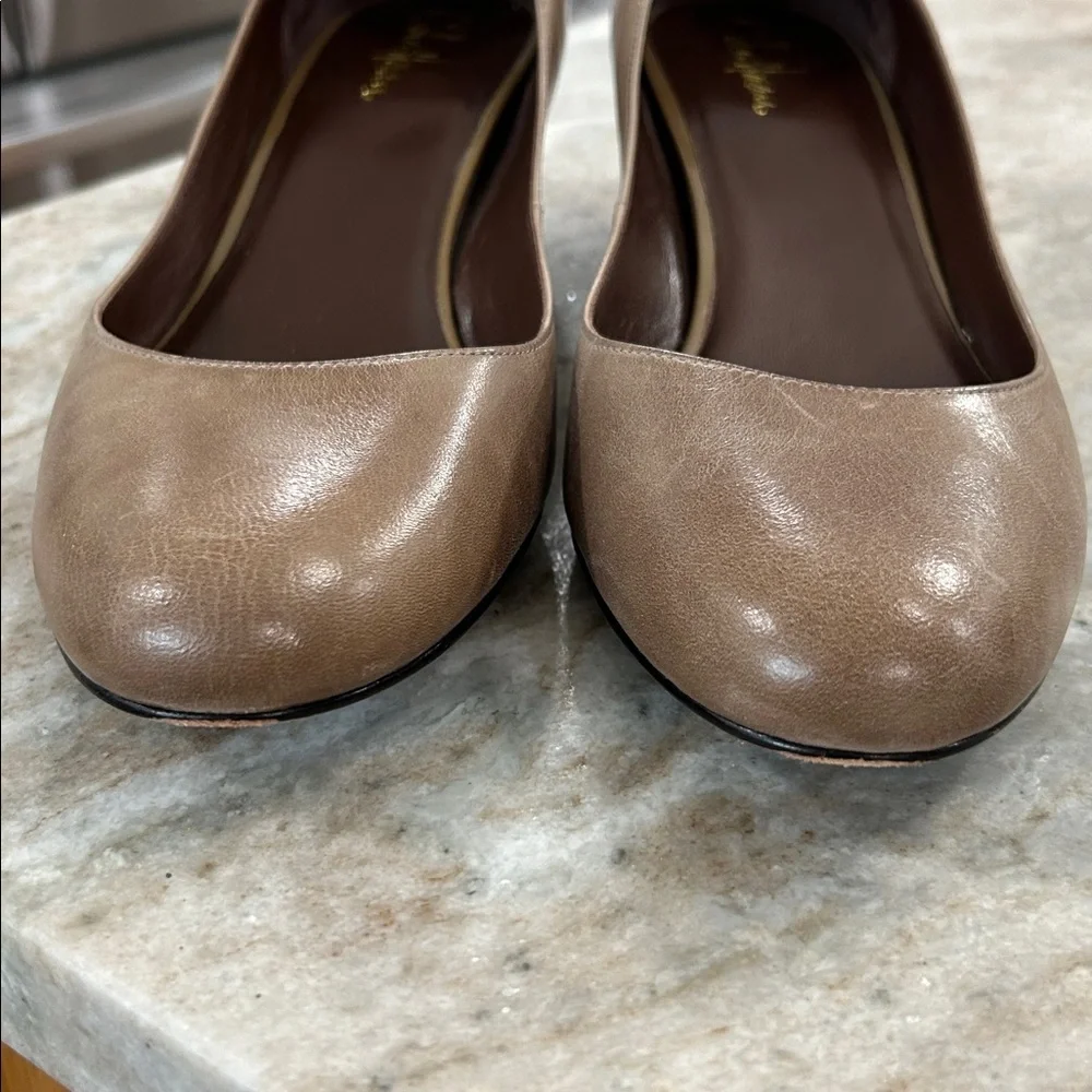 Cole Haan Brown Leather Low Wedge Pumps